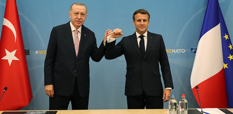 Cumhurbakan Erdoan, Fransa Cumhurbakan Macron ile grt