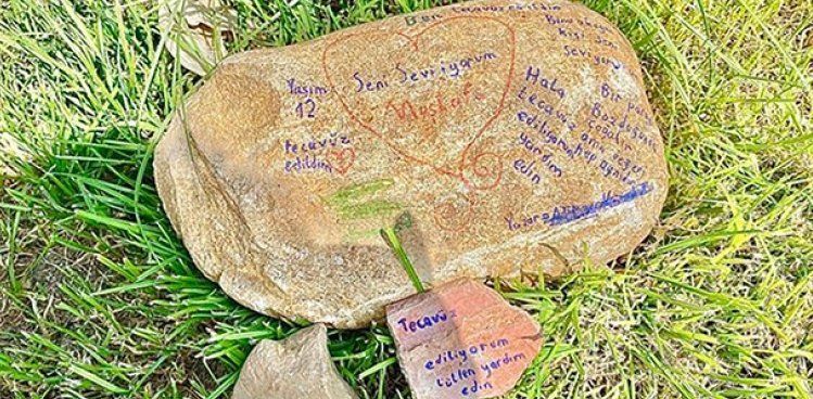 Taştaki 'tecavüz ediliyorum' yazısı gerçek çıktı, şüpheli komşu yakalandı