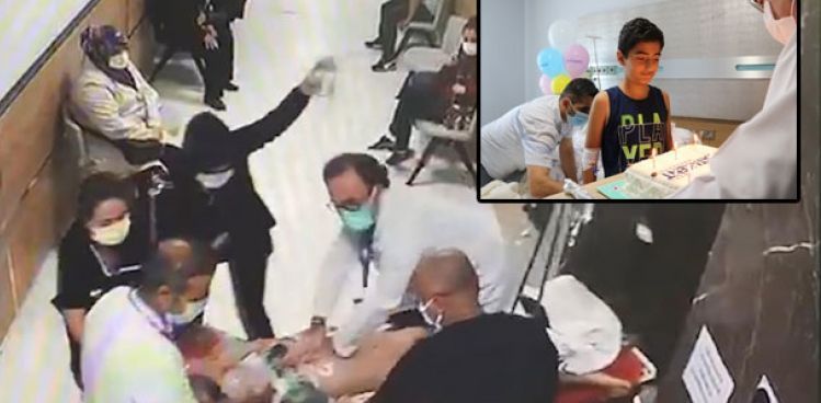 Kalbine 13 santim korkuluk giren çocuğa sedye üzerinde hayat kurtaran müdahale