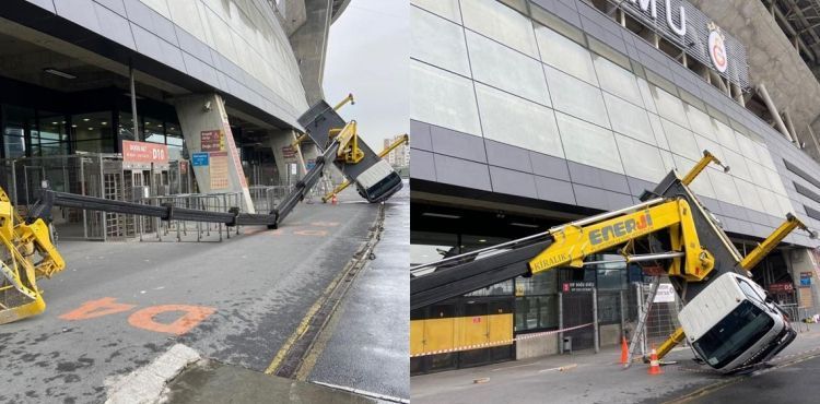 Galatasaray Stadyumu'nda vinç devrildi: 3 yaralı