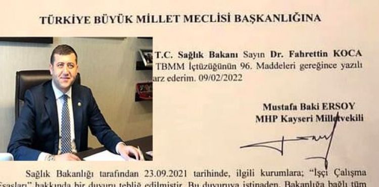 ERSOY: SAĞLIK ÇALIŞANLARININ SORUNLARINI GÜNDEME TAŞIDI