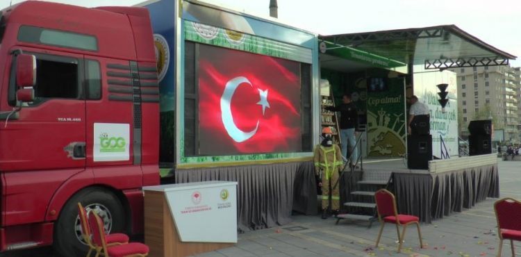 Kayseri doğa konusunda 'Yeşil Vatan Tırı' ile bilinçlendi