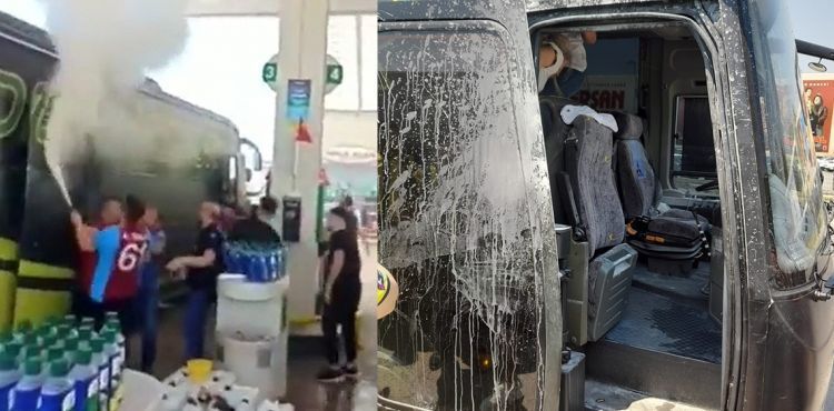 Fenerbahçe taraftarlarını taşıyan otobüse saldırı