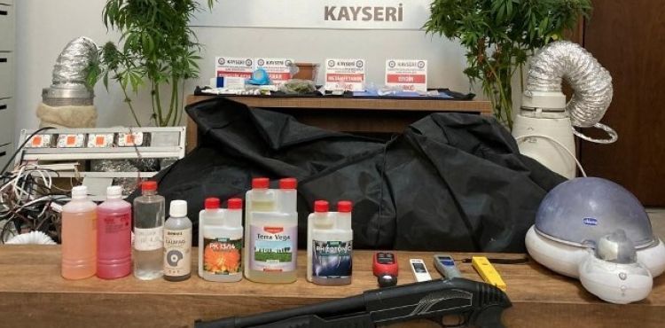 Kayseri'de uyuşturucu imalatı yapılan eve operasyon