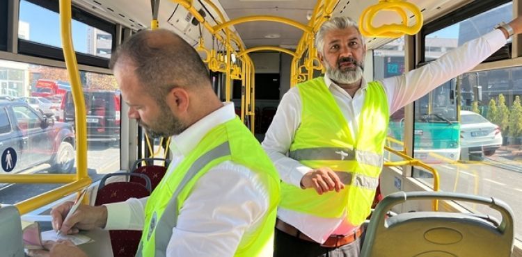 ULAŞIM A.Ş. GÜVENLİ VE KONFORLU ULAŞIM İÇİN OTOBÜSLERİ DENETLİYOR