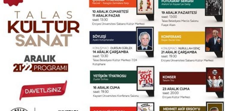 TALAS'TA KÜLTÜR SANAT DOLU ARALIK AYI