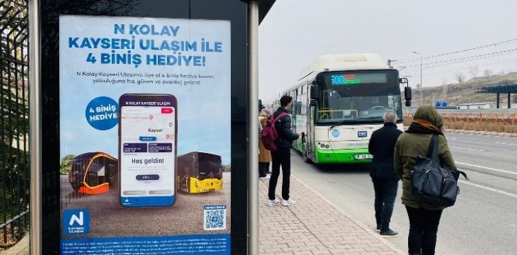 BÜYÜKŞEHİR, N KOLAY KAYSERİ ULAŞIM’A İLK KEZ ÜYE OLAN VATANDAŞLARIMIZA 4 BİNİŞ HEDİYE VERİYOR
