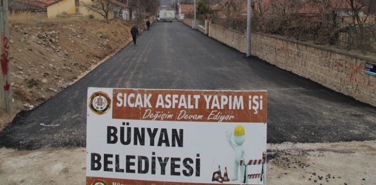 BÜNYAN BELEDİYESİ ASFALT ÇALIŞMALARINA GERGEME MAHALLESİNDE DEVAM EDİYOR