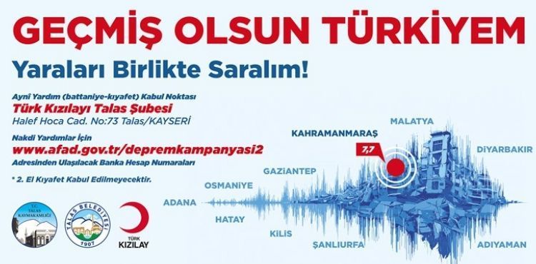 TALAS’TAN ‘YARALARI BİRLİKTE SARIYORUZ’ YARDIM KAMPANYASI