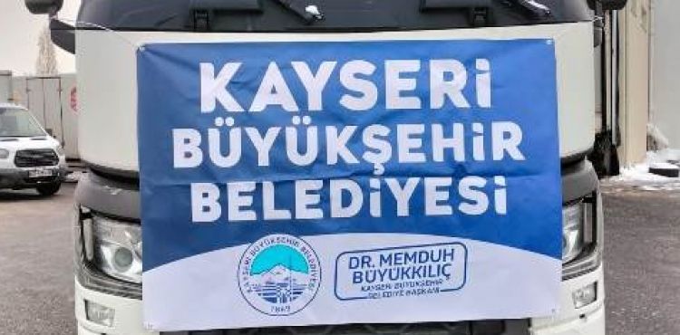 KAYSERİ BÜYÜKŞEHİR’İN DEPREM BÖLGESİNE YARDIM TIRI SAYISI 40’A ULAŞTI