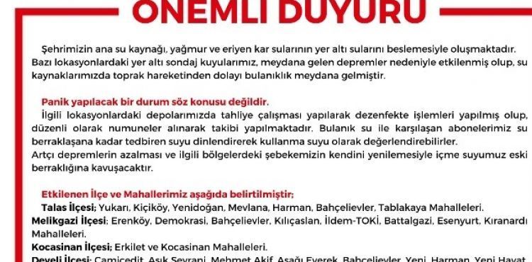 KASKİ’DEN ÖNEMLİ DUYURU!