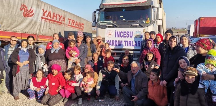 İncesu'dan 7 yardım TIR'ı deprem bölgelerine ulaştırıldı