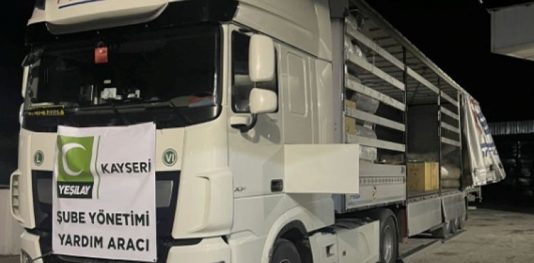 KAYSERİ YEŞİLAY ŞUBESİ DEPREM BÖLGESİNDE YARALARI SARIYOR