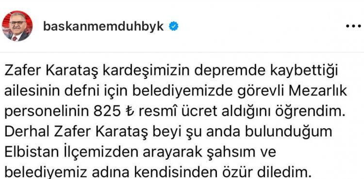 Depremzede aileden defin için ücret alan personel hakkında soruşturma başlatıldı