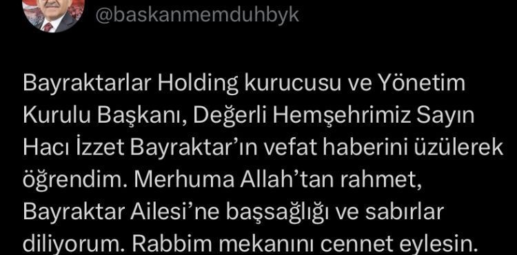 Kayserili iş insanı İzzet Bayraktar vefat etti
