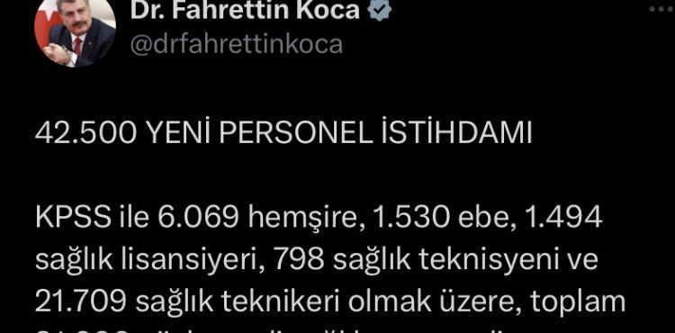 Sağlık Bakanlığı’na 42 bin 500 personel alınacak