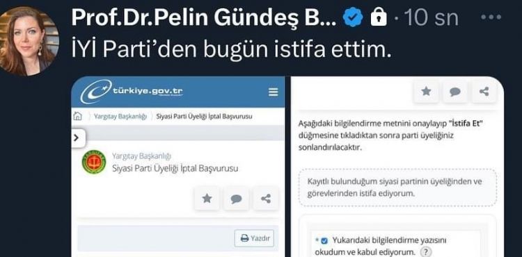 Pelin Gündeş Bakır İYİ Parti’den istifa etti