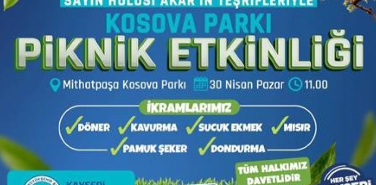 BÜYÜKŞEHİR, VATANDAŞLA PİKNİK ETKİNLİĞİNDE BULUŞUYOR