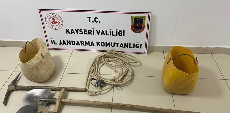 Kaçak kazı yapan şüpheli yakalandı
