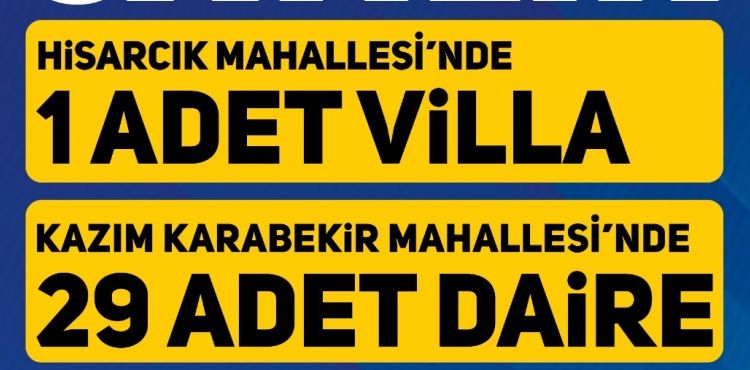 MELİKGAZİ, 29 DAİRE VE 1 ADET VİLLA İÇİN SATIŞA ÇIKIYOR