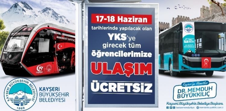BÜYÜKŞEHİR’DEN YKS ÖĞRENCİLERİNE ÜCRETSİZ ULAŞIM DESTEĞİ