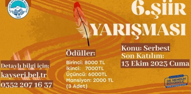 BÜYÜKŞEHİR, ŞİİR YARIŞMASININ 6’NCISI İLE ŞİİR SEVERLERİ BULUŞTURUYOR
