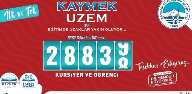 KAYMEK UZEM İLE 28 BİN 838 ÖĞRENCİYE ÜCRETSİZ EĞİTİM
