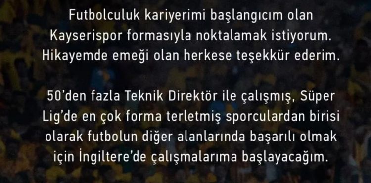 İlhan Parlak Kayserispor’da başladığı kariyerine yine Kayserispor’da noktaladı