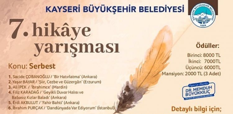 BÜYÜKŞEHİR’İN 7’NCİ HİKÂYE YARIŞMASI SONUÇLANDI