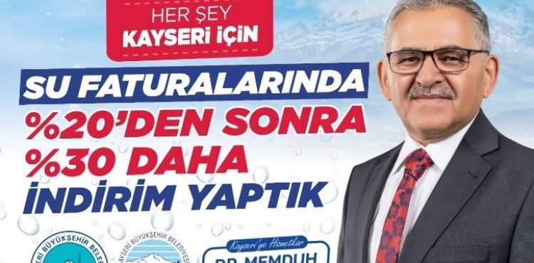 BÜYÜKŞEHİR'İN TOPLAMDA YÜZDE 50 İNDİRİMİ İLE KAYSERİ, EN UCUZ SU KULLANAN 2'NCİ ŞEHİR OLDU