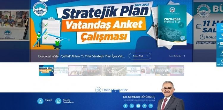 Kayseri Büyükşehir Web Sitesi, Öne Çıkan 9 Büyükşehir Sitesinden Birisi Oldu