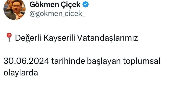 Kayseri’de çıkan olaylarda 21 emniyet, 1 itfaiye personeli yaralandı