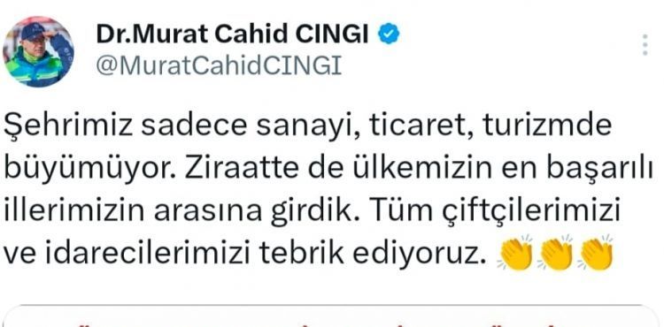 Milletvekili Cıngı: “Kayseri, ziraatte de en başarılı iller arasına girdi”