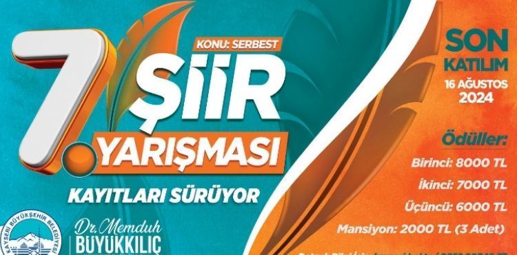 BÜYÜKŞEHİR’İN 7’NCİ ŞİİR YARIŞMASI İÇİN KAYITLAR SÜRÜYOR