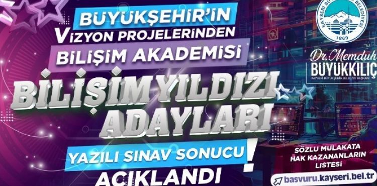 BÜYÜKŞEHİR’İN BİLİŞİM AKADEMİSİ’NDE YAZILI SINAV SONUÇLARI AÇIKLANDI