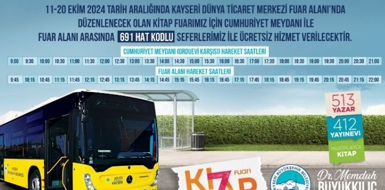 BAŞKAN BÜYÜKKILIÇ'TAN KAYSERİ KİTAP FUARI’NA “ÜCRETSİZ ULAŞIM” DESTEĞİ