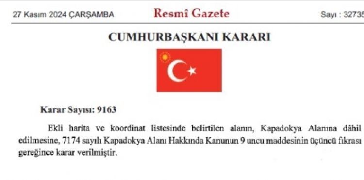 Soğanlı Vadisi, Cumhurbaşkanlığı kararıyla Kapadokya’ya dahil edildi