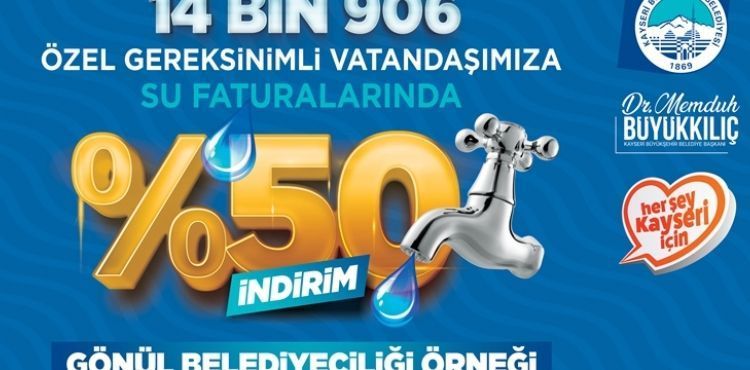 ‘ENGELLİ DOSTU’ BAŞKANDAN ÖZEL DESTEK: 14 BİN 906 KİŞİYE SU FATURASINDA YÜZDE 50 İNDİRİM