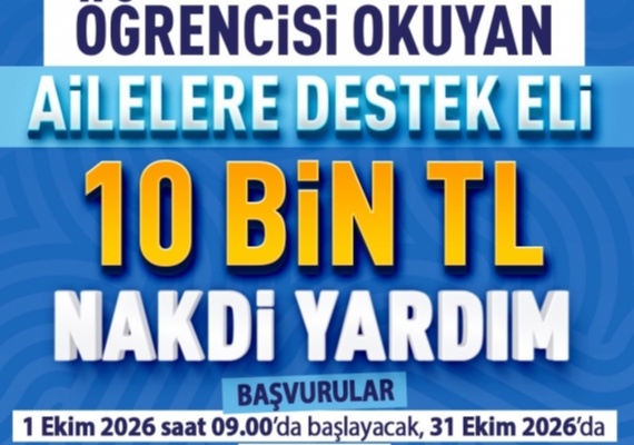 KAYSER� B�Y�K�EH�R�DEN �N�VERS�TEL� ��RENC�S� BULUNAN A�LELERE 10 B�N TL DESTEK