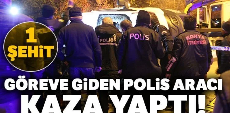 Göreve giden polis aracı ile otomobil çarpıştı:1 şehit, 4 yaralı