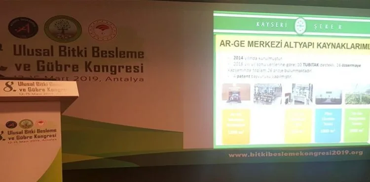 Bitki Beslenme ve Gübre Kongresine Kayseri Şeker'den Proje Desteği