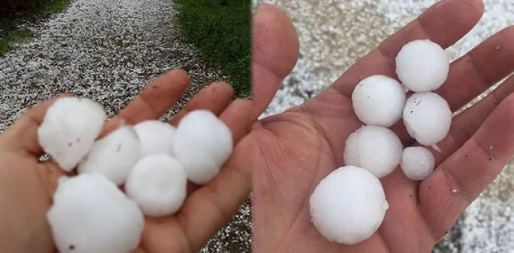 Niğde'de ceviz büyüklüğünde dolu yağdı