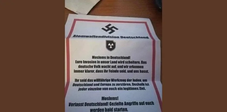 Almanya'da Müslümanlara tehdit mektubu
