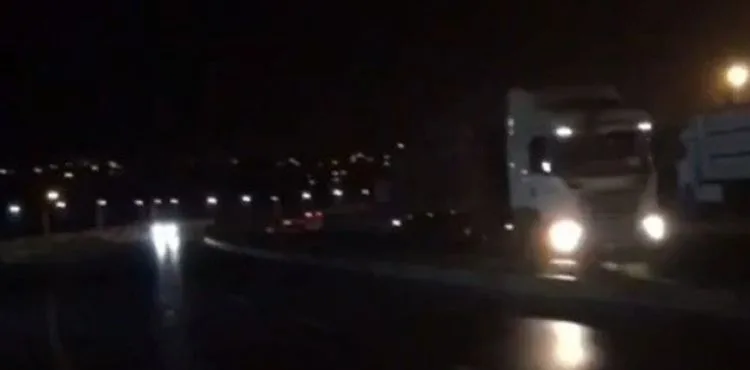 Ters şeritte giden tır, yürekleri ağızlara getirdi