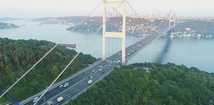 Asfalt çalışmasının sona erdiği FSM Köprüsü havadan görüntülendi