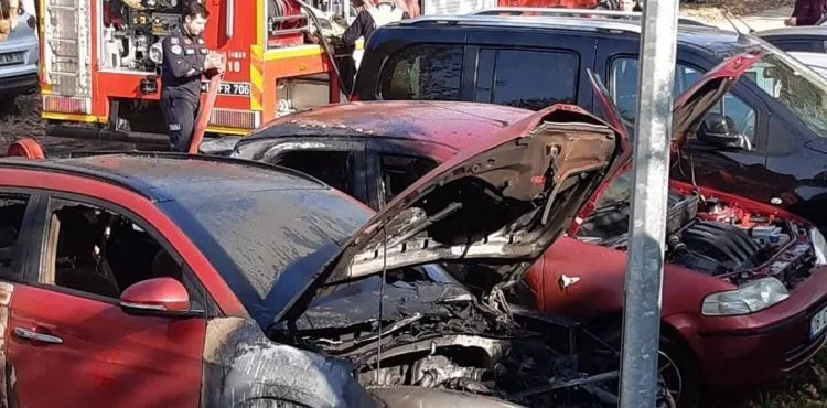 Bursa'da mangal kömürü iki arabayı kül etti