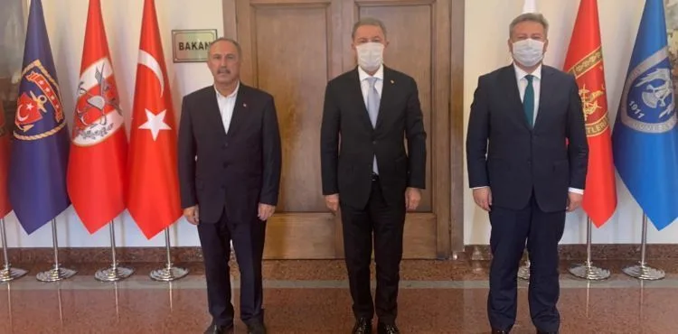 BAŞKAN PALANCIOĞLU, MİLLİ SAVUNMA BAKANI HULUSİ AKAR'I ZİYARET ETTİ