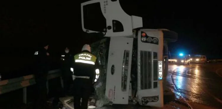 Kayseri'de süt yüklü kamyon devrildi: 1 yaralı