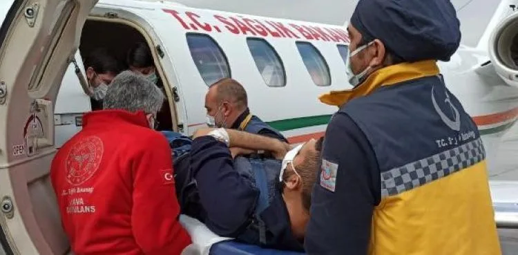 Kayserili genç, karaciğer nakli için ambulans uçakla Antalya'ya sevk edildi