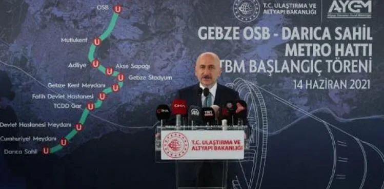 Gebze-Darıca metro hattı 2023 yılında hizmete girecek